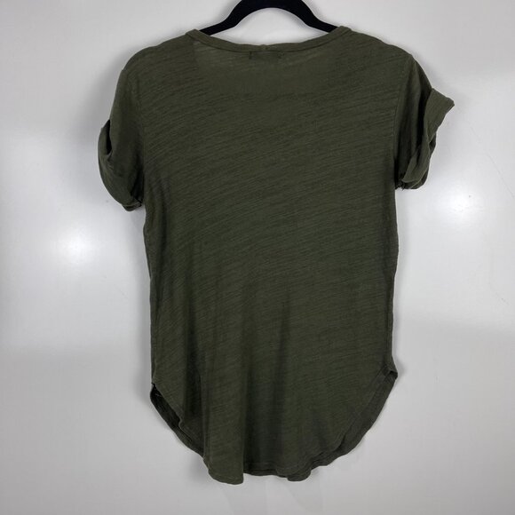 LNA Rolled Sleeve Slub Top Short Sleeve Green Women's Size Small - Picture 7 of 8